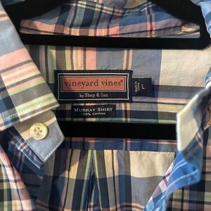 Vineyard Vines Casual Button Down Blue and Pink Shirt